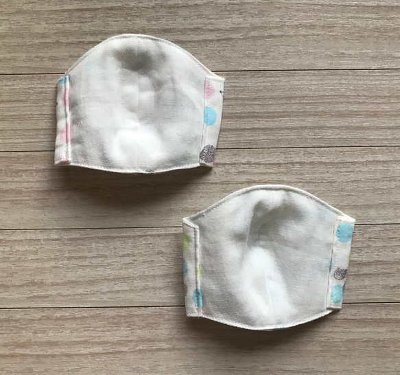キッズ　幼児用　Wガーゼ　柔らか　立体マスク　２枚セット 2枚目の画像