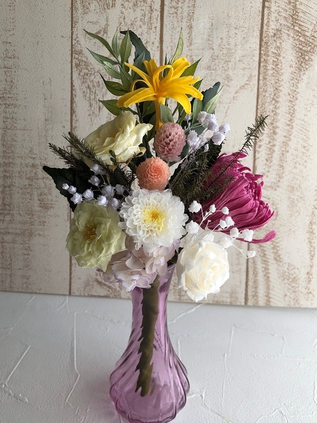 プリザーブドフラワー 仏花　～永遠に～