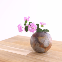 備前焼 花器蹲る一輪挿し 特殊穴窯焼成 備前焼き締め 花瓶