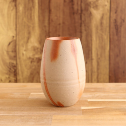 備前焼　たまご形のフリーカップ（大）【緋襷】【C】【陶器・コップ・グラス】 2枚目の画像