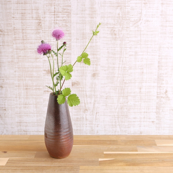 志野 花入 花瓶 一輪挿し 陶芸 陶器 焼物 鼡志野 手作り ハンドメイド