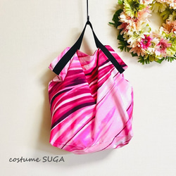 ハワイアンファブリックがかわいいエコバッグ☆大きめでだけど  