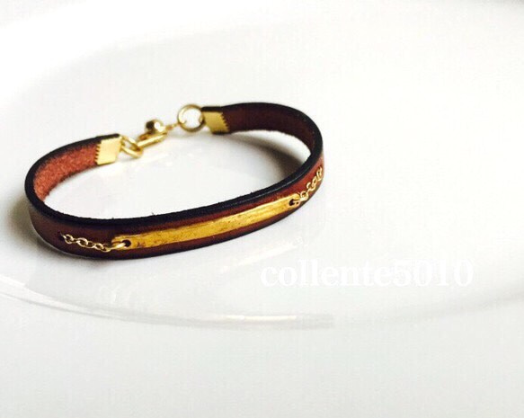 antique leather chain bracelet★本革使用 1枚目の画像