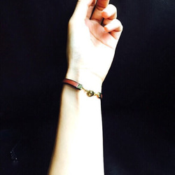antique leather chain bracelet★本革使用 3枚目の画像