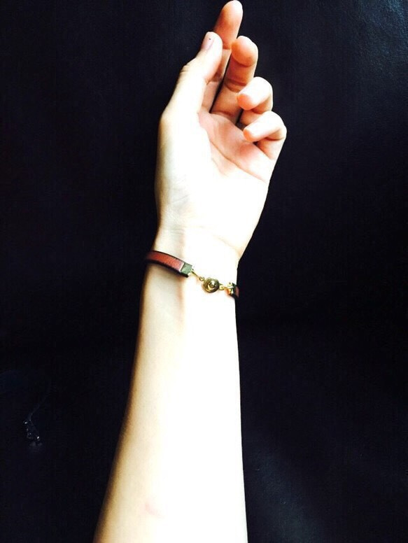 antique leather chain bracelet★本革使用 3枚目の画像