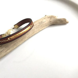 antique leather chain bracelet★本革使用 4枚目の画像