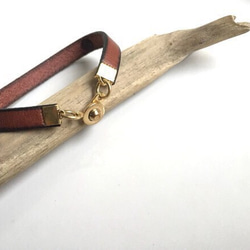 antique leather chain bracelet★本革使用 5枚目の画像