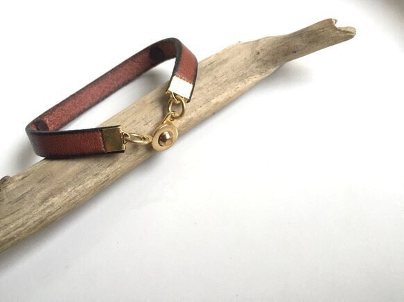 antique leather chain bracelet★本革使用 5枚目の画像