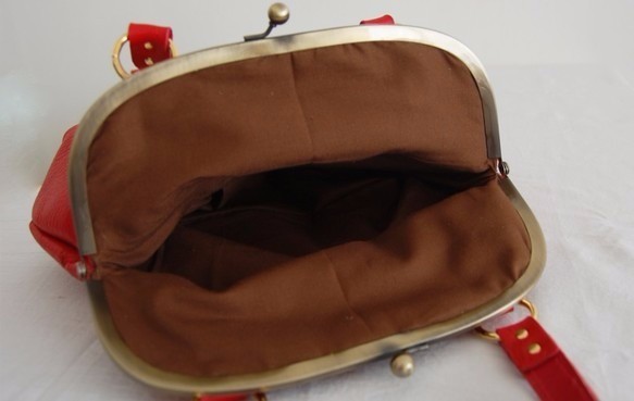 ミントカラー #1 がま口のハンドバッグ（中型） 3枚目の画像