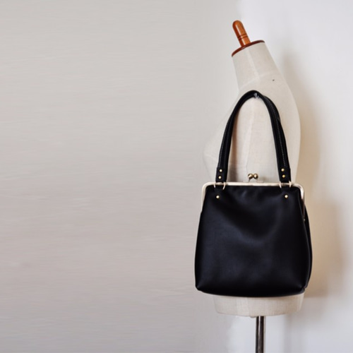 CRESCENT クレッシェント 本革 レザー がま口 バッグ もっちり本革＊シンプルな肩掛けがま口バック（6色） トート