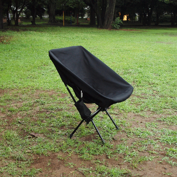 キャンプ用チェアカバー カツラギ ブラック 1枚目の画像