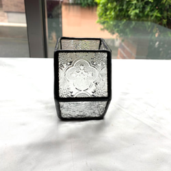 【Kanade様専用】六角形の花瓶　ステンドグラス 9枚目の画像