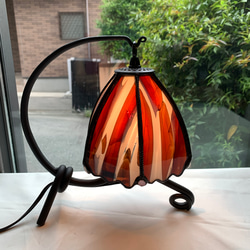 アンティークガラスのランプ　ステンドグラス 4枚目の画像