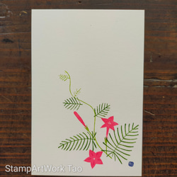 no.77『ルコウソウ』・季節の草花で彩る手捺し原画ポストカード（2枚入り） 2枚目の画像