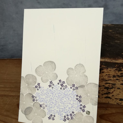 no.13『アジサイ』・季節の草花で彩る手捺し原画ポストカード（2枚入り） 5枚目の画像