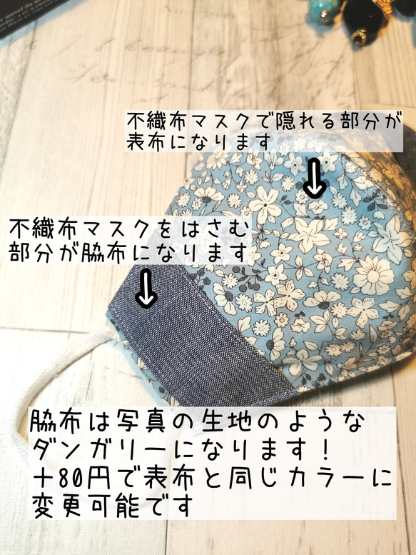 不織布が見える2wayマスクカバー☆レースマスク️ 抗菌・アトピー協会推薦❄️etc【受注】 7枚目の画像