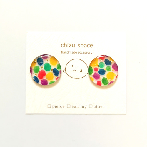 2way*カラフルドットとタッセルのピアス/イヤリング ピアス