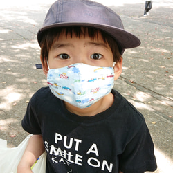 ✱夏マスク✨エバークール加工ダブルガーゼ使用✨こども用立体布マスク ꙳★*ﾟオフホワイト 3枚目の画像