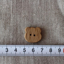 木の動物ボタン(クマ) 2個入り 3枚目の画像