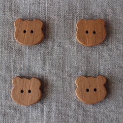 木の動物ボタン(クマ) 2個入り 4枚目の画像