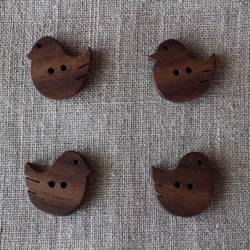 木の動物ボタン(ヒヨコ) 2個入り 5枚目の画像
