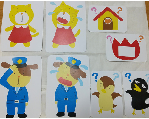 画用紙貼り付け品】「いぬのおまわりさん」ペープサート