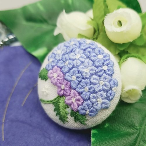 ＃171　浴衣にも♪コバルトブルー✴紫陽花✴レジンヘアゴムキーホルダーブローチ 171 浴衣にも♪コバルトブルー✴紫陽花✴レジンヘアゴム