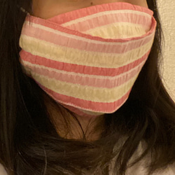 夏素材　快適マスク　夏マスク　フィルターポケット付きフィルター内蔵でより安心に♡ 3枚目の画像