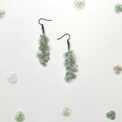 選べるお色＊タティングレース しずくピアス　イヤリング　　ノンホールピアス 6枚目の画像