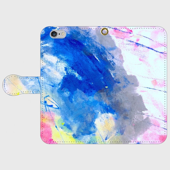 受注製作 Smartphone case『花見でごろん』手帳型スマホケース 1枚目の画像