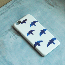 『紺色にとぶ』スマホケース受注製作 Smartphone case 1枚目の画像