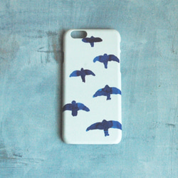 『紺色にとぶ』スマホケース受注製作 Smartphone case 2枚目の画像