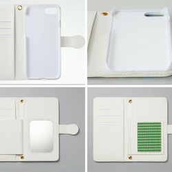 『白いちょうちょ』手帳型スマホケース受注制作 5枚目の画像