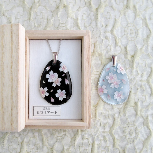 桜ブローチ（大）｜京七宝銀有線 ブローチ 京七宝ヒロミ・アート