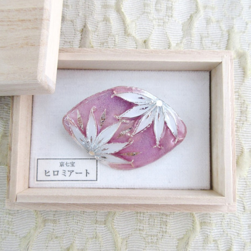 京七宝ブローチ★桜 華ブローチ（桜色）｜京七宝銀有線 ブローチ 京七宝ヒロミ・アート