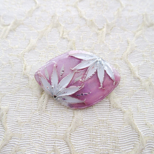 京七宝ブローチ★桜 華ブローチ（桜色）｜京七宝銀有線 ブローチ 京七宝ヒロミ・アート