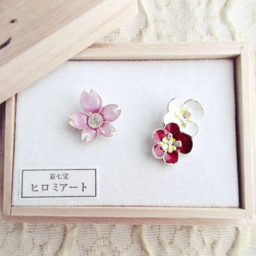 桜ブローチ（大）｜京七宝銀有線 ブローチ 京七宝ヒロミ・アート