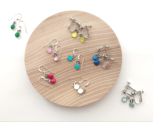 京七宝純銀製イヤリング/ピアス イヤリング・ノンホールピアス 京七宝 