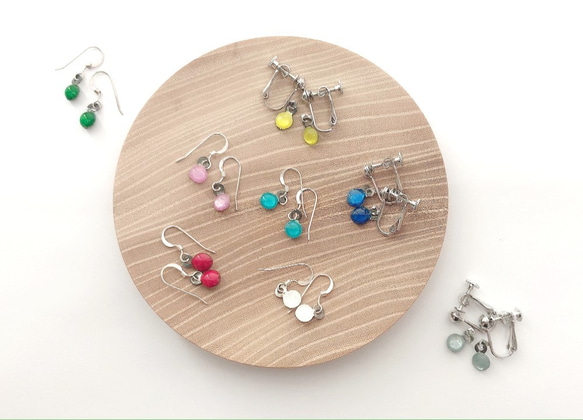 京七宝純銀製イヤリング/ピアス イヤリング・ノンホールピアス