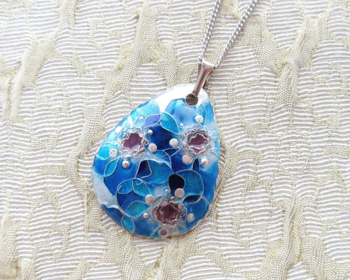 七宝焼き　アクセサリー　バッジ　ネックレス　ハンドメイド 0_99b0dec2ca1a5d6b4d01d45d6bf7