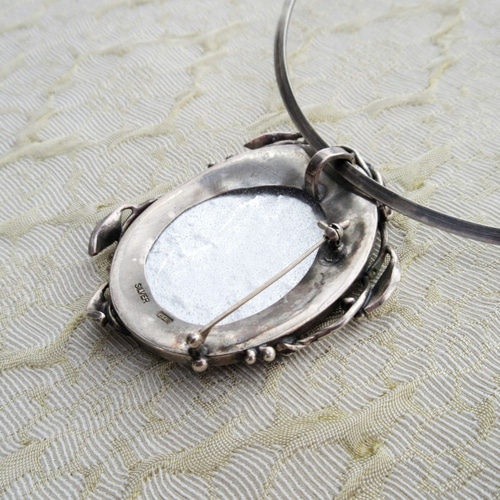 ブローチ そよぎ（ペンダント兼用）｜京七宝銀有線／彫金七宝 ブローチ