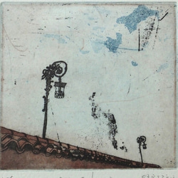 オリジナル銅版画　street lamp 2枚目の画像