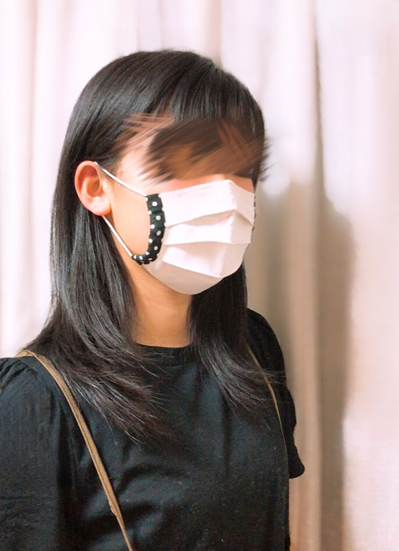 手作り夏マスク꙳★*ﾟパイピング 2枚目の画像
