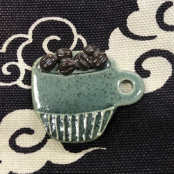 陶器ブローチ　コーヒーカップ 2枚目の画像