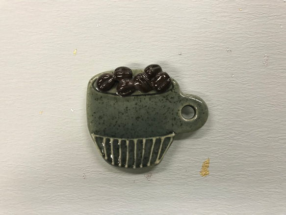 陶器ブローチ　コーヒーカップ 3枚目の画像