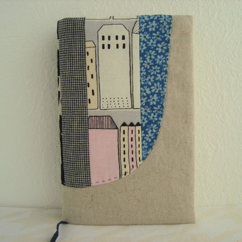 新書サイズ》家のパッチワークのブックカバー ブックカバー kumajirou