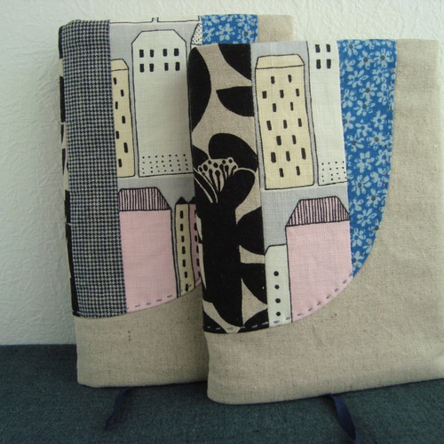 新書サイズ》家のパッチワークのブックカバー ブックカバー kumajirou