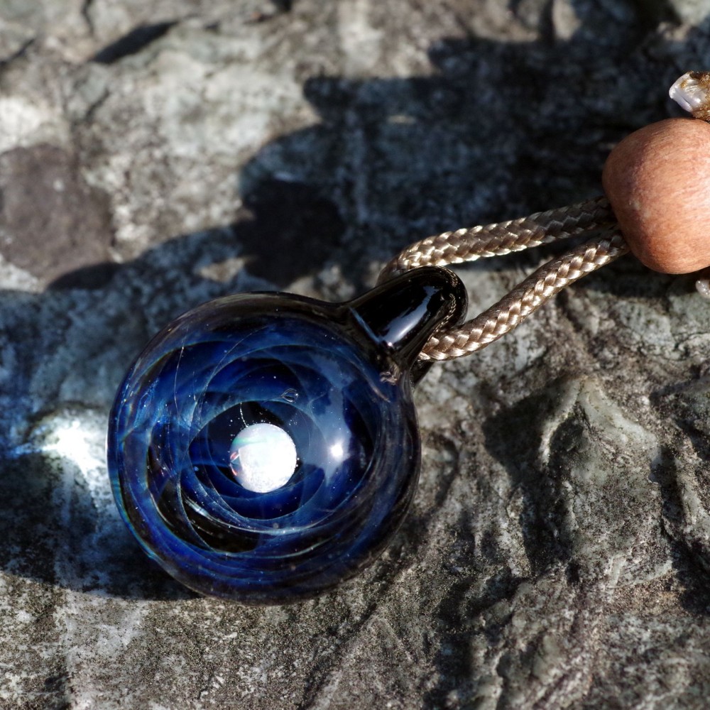 ガラスペンダント 紺碧の惑星 #43