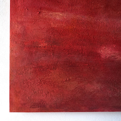 深まる秋を想わせる深く赤い壁　インテリアアート（Autumn Red #530031）珪藻土＋アクリル絵具　原画 4枚目の画像