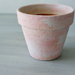 砂糖菓子のようなシュガーピンクの植木鉢　リム型ポットM＋トレイ　sugar pink fower pot 6枚目の画像